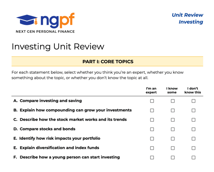 New Center Faculty Unit Assessment Supplies