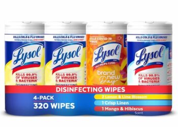 Lysol Disinfectant Wipes Inventory Up Deal: FOUR 80-Rely Canisters solely $11.23 shipped!