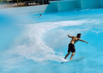 Massive wave machine — by the ocean — rolling into El Segundo