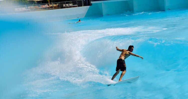 Massive wave machine — by the ocean — rolling into El Segundo