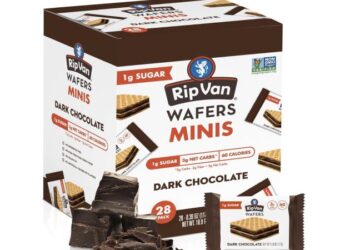 Rip Van Wafels Darkish Chocolate Mini Wafer Cookies, 28 depend solely $8.29 shipped!