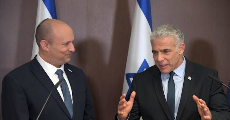 Yair Lapid and Naftali Bennett merge events