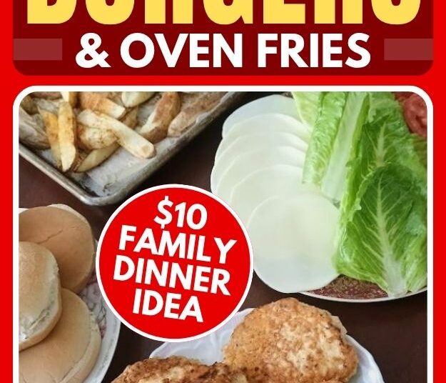 Hen Burgers and Baked Fries ($10 Household Dinner Concept)