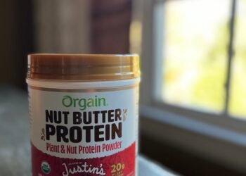 *HOT* Orgain X Justin’s Natural Vegan Nut Butter Protein Powder, 1.17 lbs solely $12 shipped!