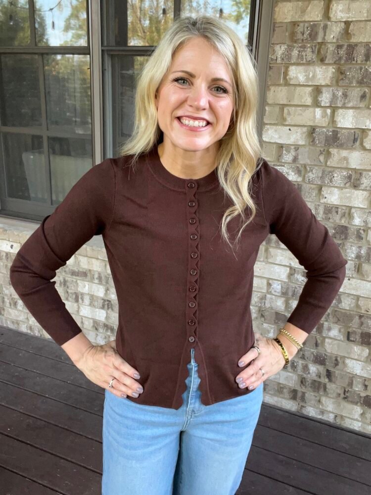 Ladies’s Cropped Button Up Cardigan solely $16.79!