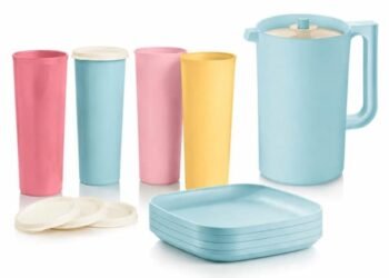 Tupperware 9-piece Pitcher, Tumbler and Plate Set solely $24.95 shipped! {Right this moment Solely}